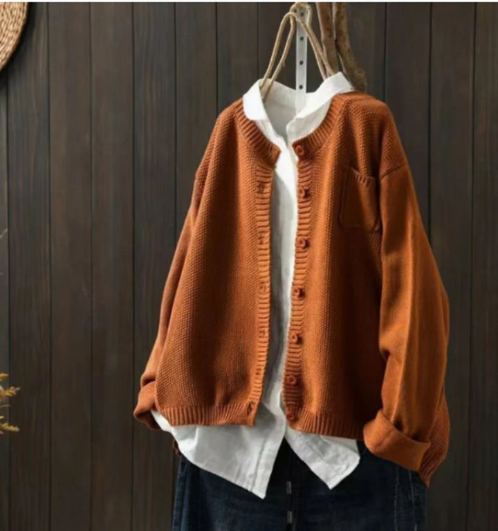 Luisa | Damen Oversize Strick-Cardigan mit Knopfleiste und Taschen 3