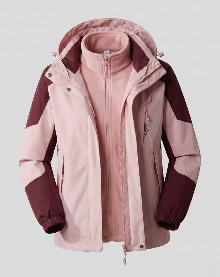 Luisa | Damen Wasserdichte Outdoor-Jacke mit Kapuze Atmungsaktiv Zweilagig 6