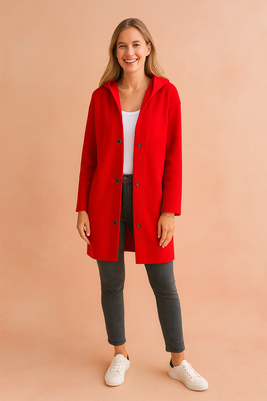 Magda | Long jacket with buttons 0