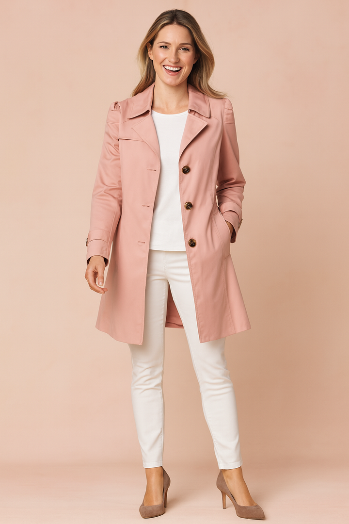 Maja | Short trench coat with collar and buttons 3
