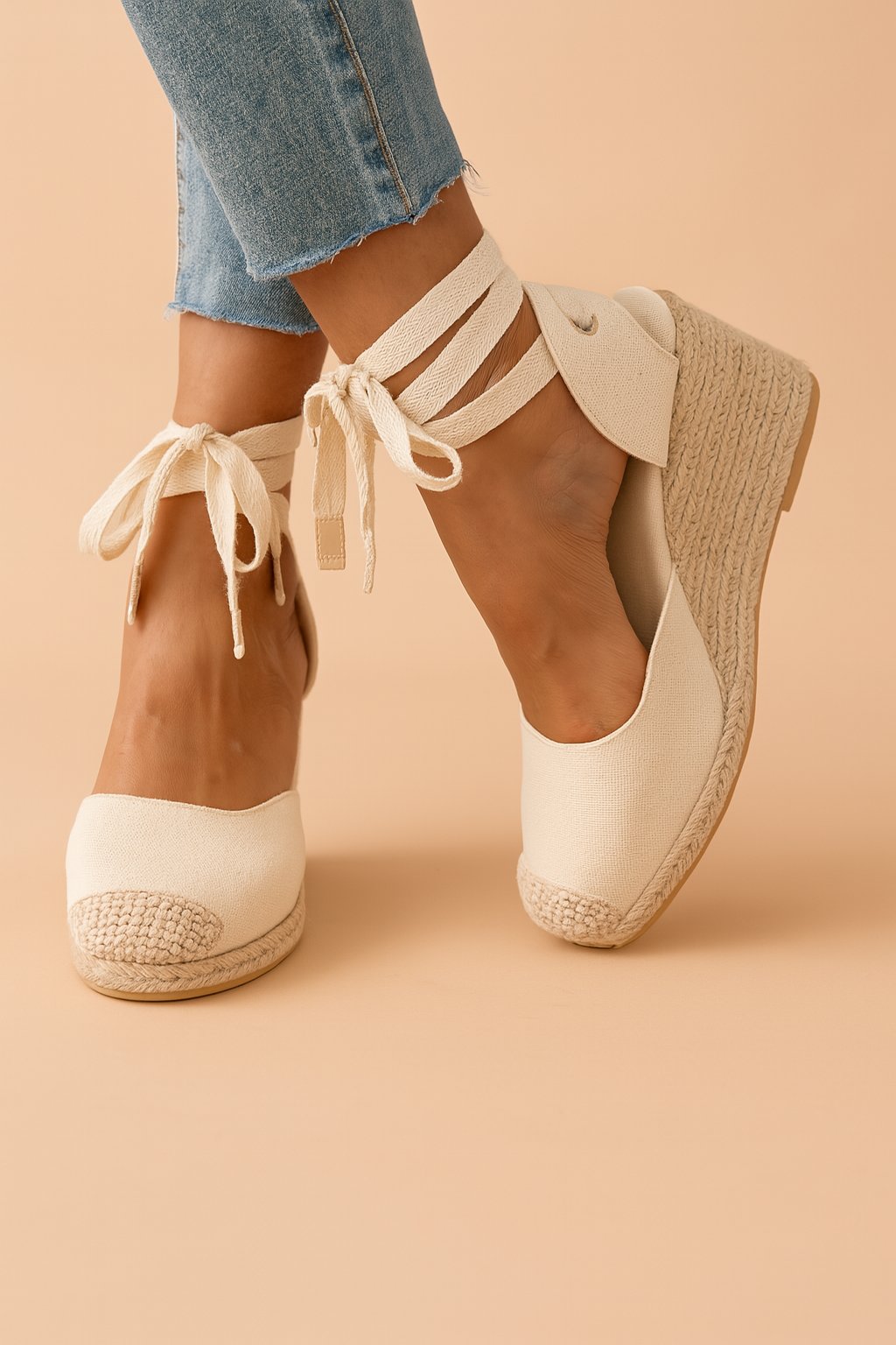 Maja | Wedge sandals with ties 0