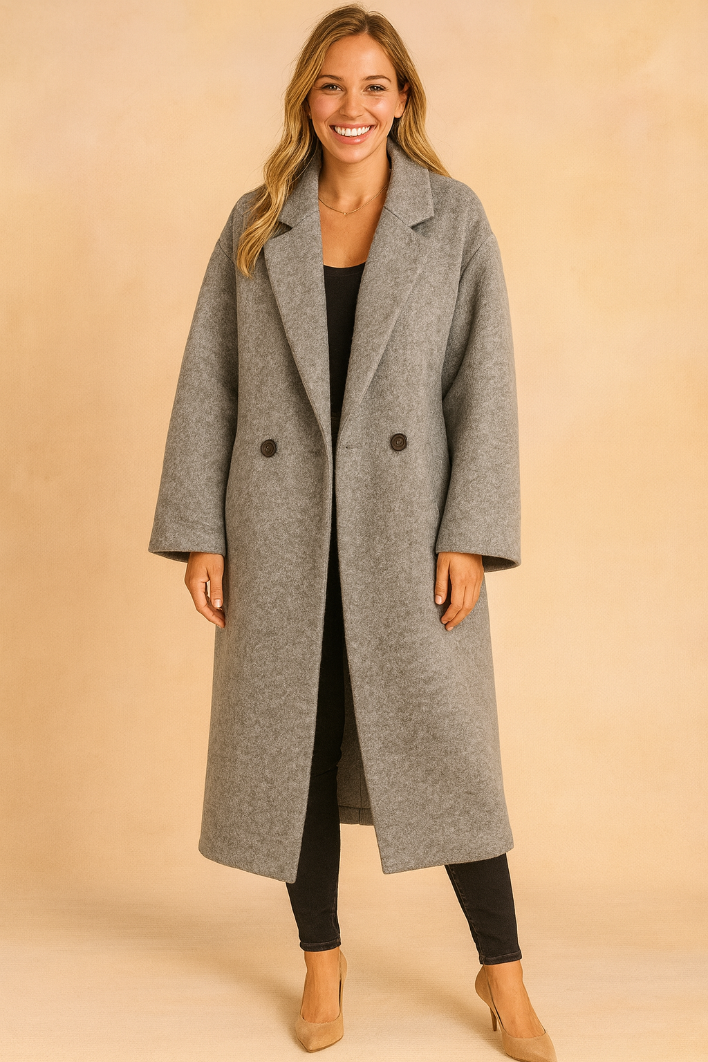 Marcelline | Double-Breasted Oversize Women's Coat 0