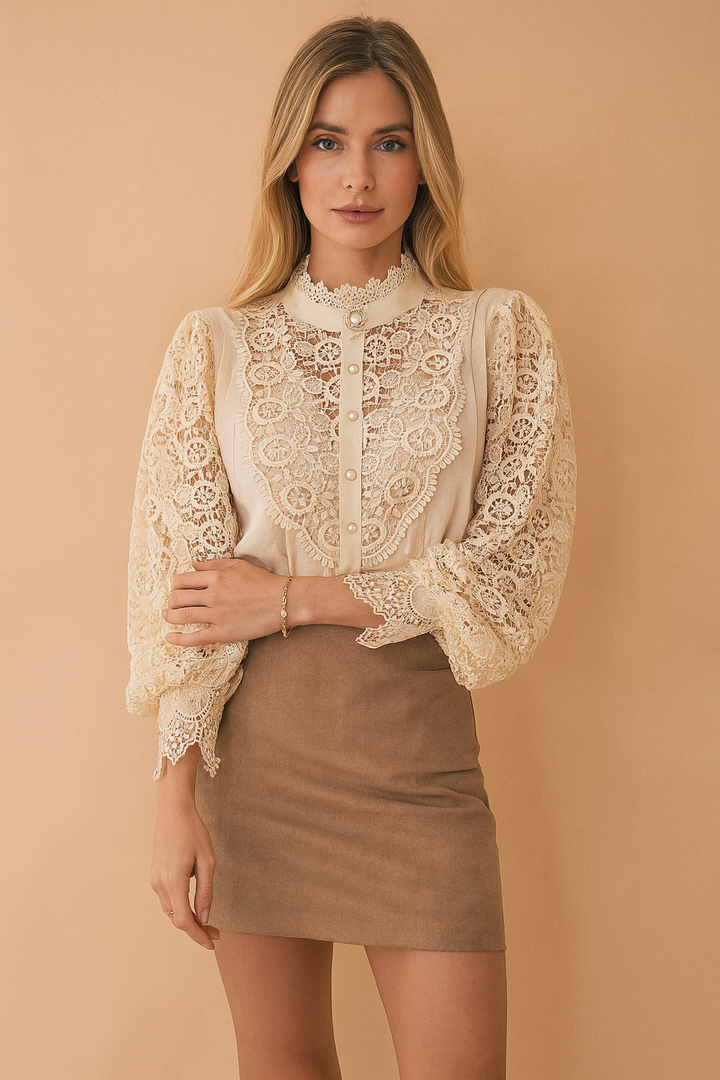 Margarett | Elegant Floral Lace Shirt 0