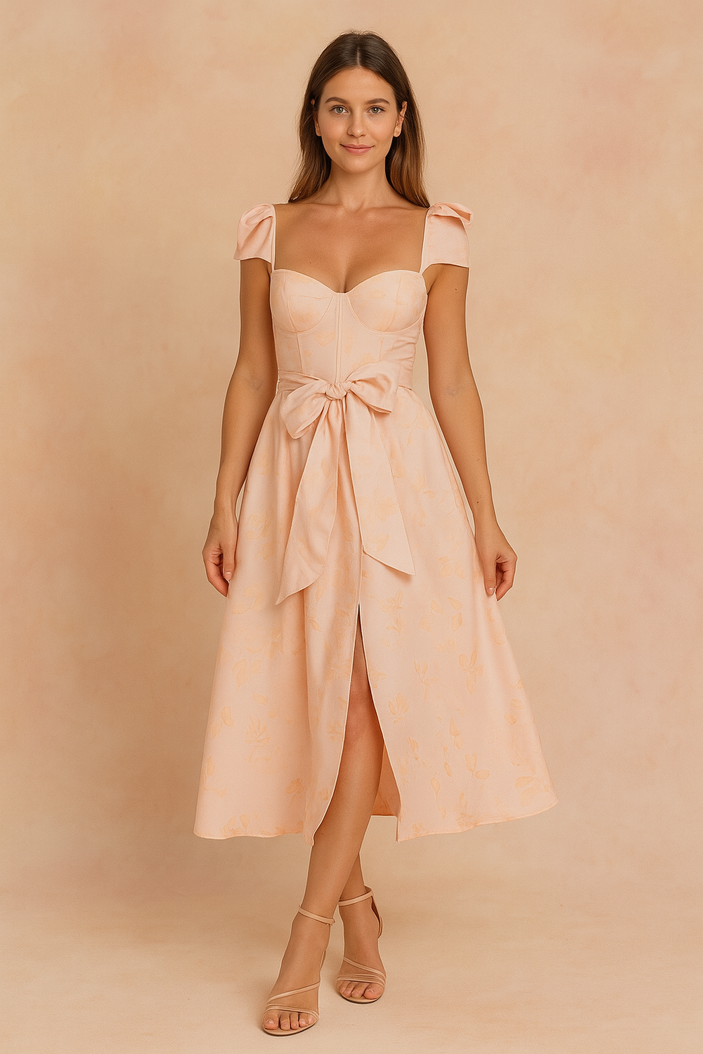 Mariana | Sophisticated long summer dress with Volante 1
