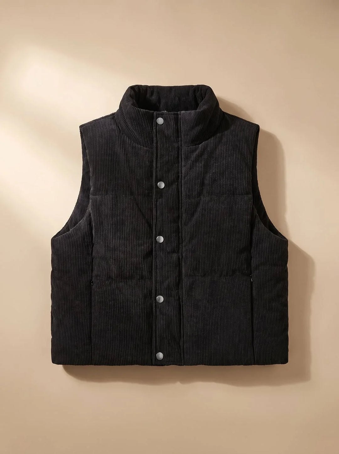 Marie | Damen Corduroy-Steppweste Kurzer Bodywarmer mit Stehkragen Druckknopf 5