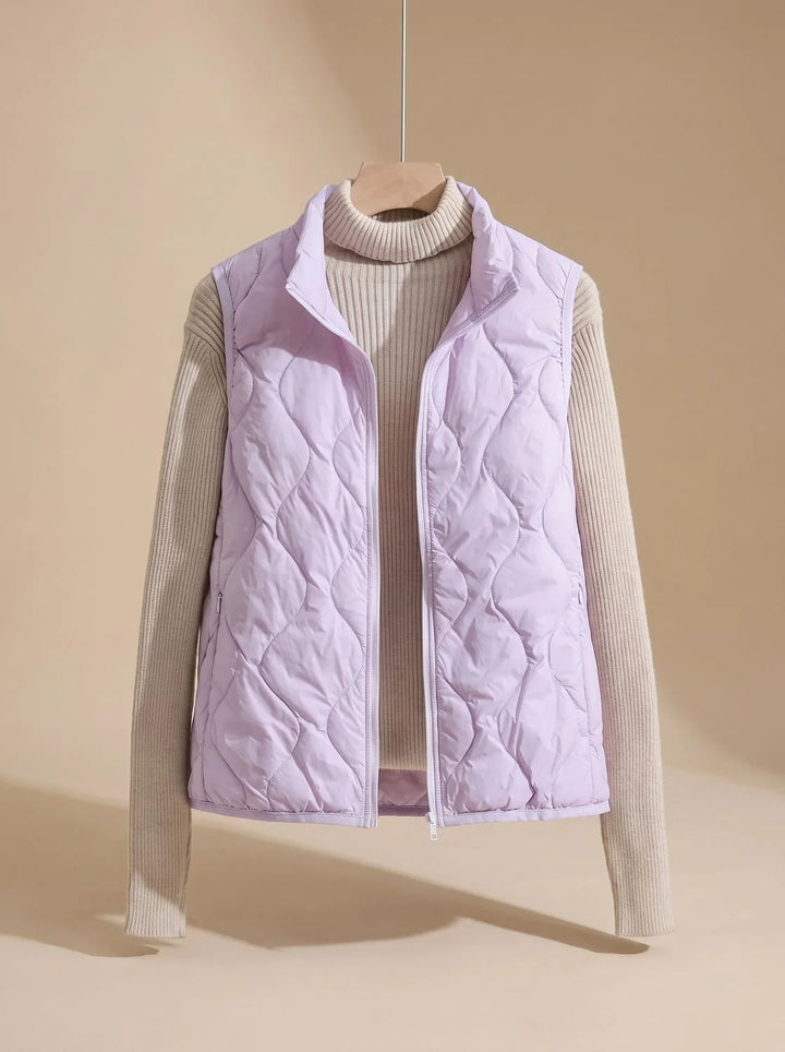 Marlene | Damen Steppweste Bodywarmer mit Stehkragen und Taschen 3