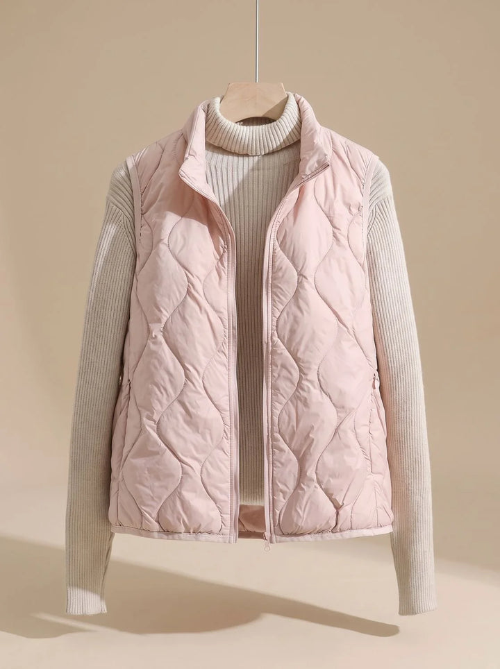 Marlene | Damen Steppweste Bodywarmer mit Stehkragen und Taschen 4