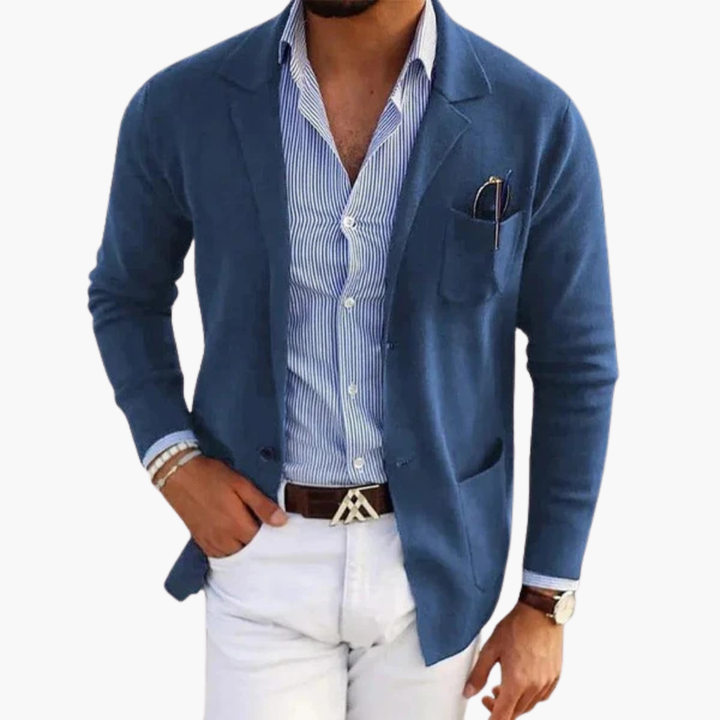 Men's Blazer Jacket with Lapel Collar - Stylish Casual Blazer for Any Occasion 0