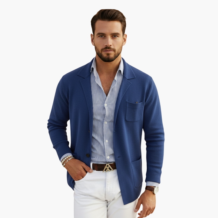 Men's Blazer Jacket with Lapel Collar - Stylish Casual Blazer for Any Occasion 1