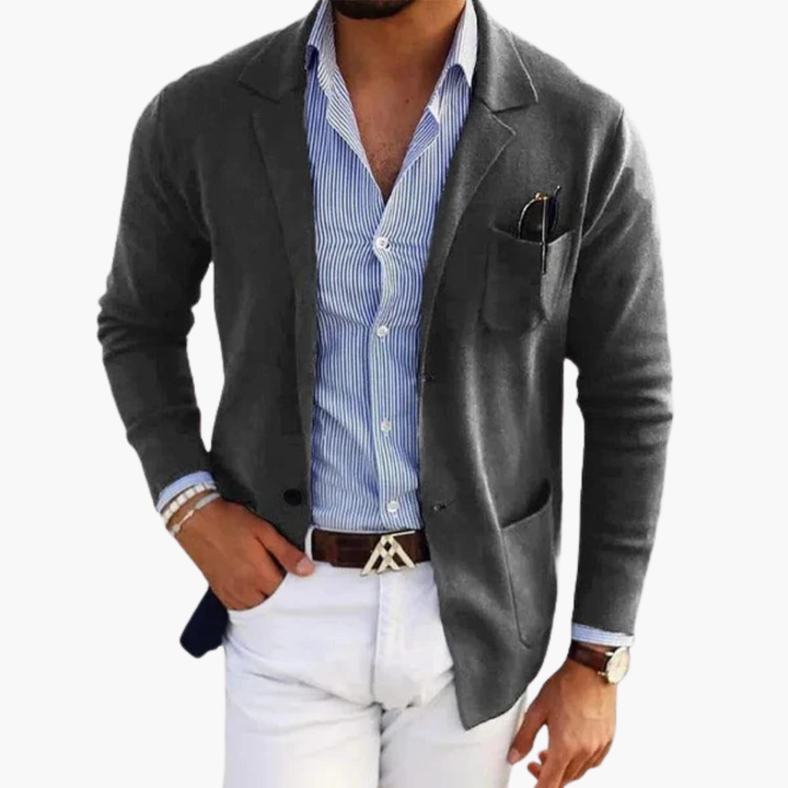 Men's Blazer Jacket with Lapel Collar - Stylish Casual Blazer for Any Occasion 11