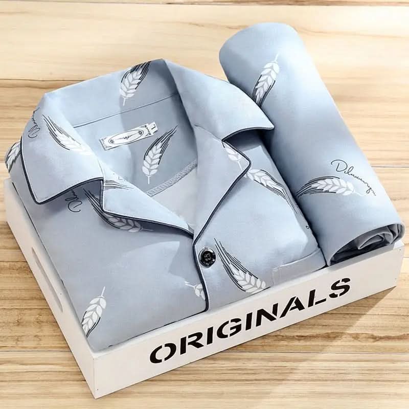 Men’s Button-Up Pajama Set – Soft & Breathable Sleepwear 1