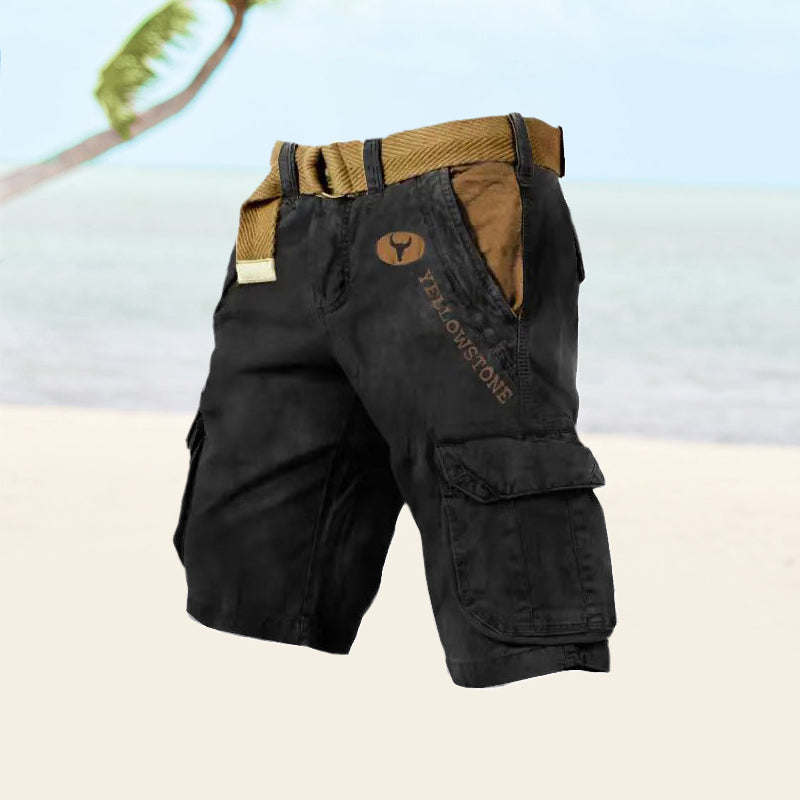 Men's Cargo Shorts - Knee Length Utility Design with Multi-Pockets for Comfort and Style 1
