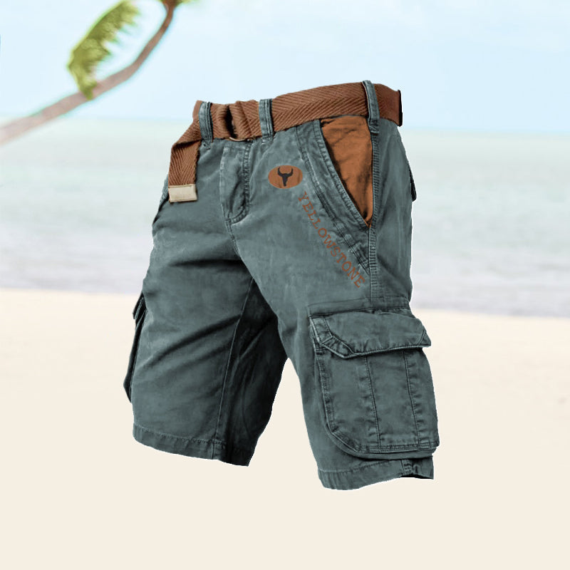 Men's Cargo Shorts - Knee Length Utility Design with Multi-Pockets for Comfort and Style 4
