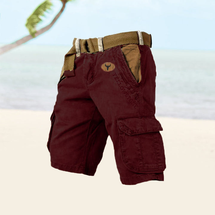 Men's Cargo Shorts - Knee Length Utility Design with Multi-Pockets for Comfort and Style 7