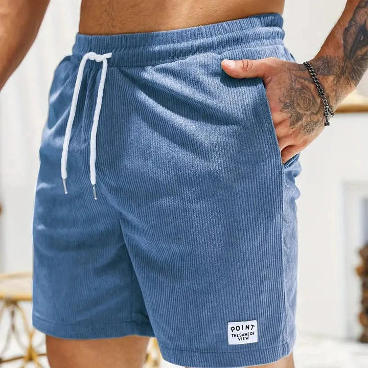 Men's Casual Corduroy Shorts With Drawstring - Relaxed Fit Summer Style 0