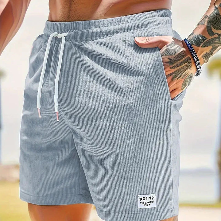 Men's Casual Corduroy Shorts With Drawstring - Relaxed Fit Summer Style 1