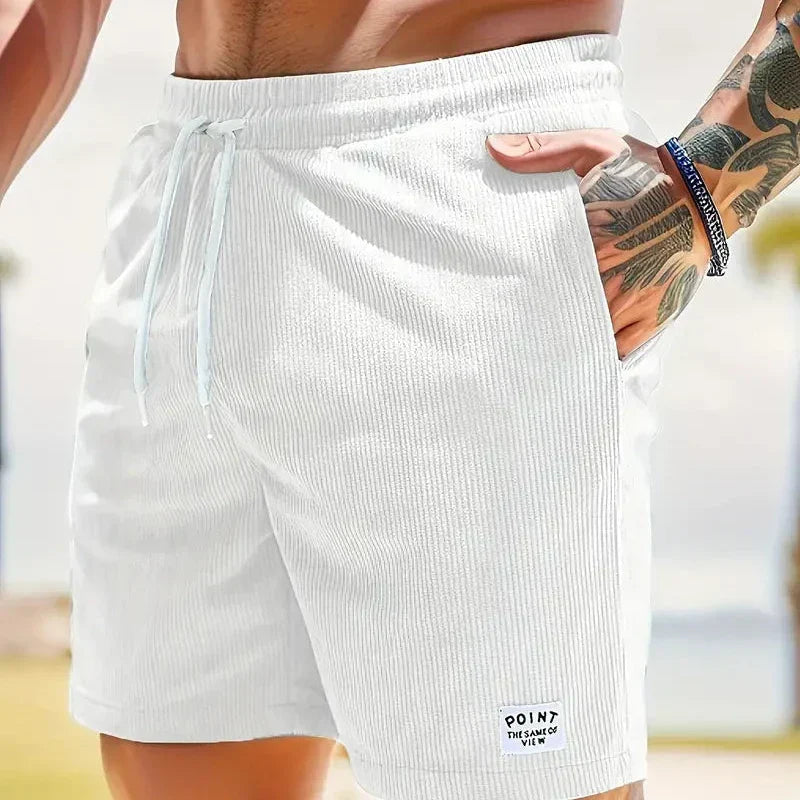 Men's Casual Corduroy Shorts With Drawstring - Relaxed Fit Summer Style 10