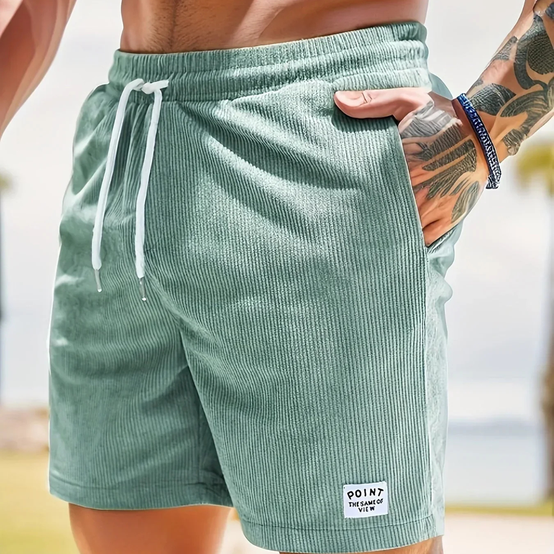 Men's Casual Corduroy Shorts With Drawstring - Relaxed Fit Summer Style 11