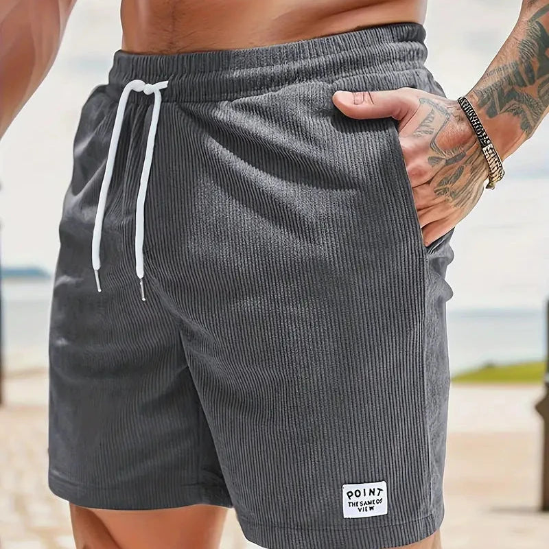 Men's Casual Corduroy Shorts With Drawstring - Relaxed Fit Summer Style 13