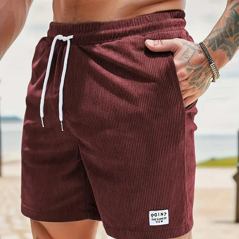 Men's Casual Corduroy Shorts With Drawstring - Relaxed Fit Summer Style 15