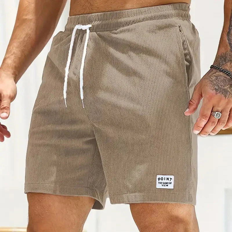 Men's Casual Corduroy Shorts With Drawstring - Relaxed Fit Summer Style 19