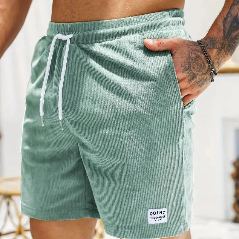 Men's Casual Corduroy Shorts With Drawstring - Relaxed Fit Summer Style 4