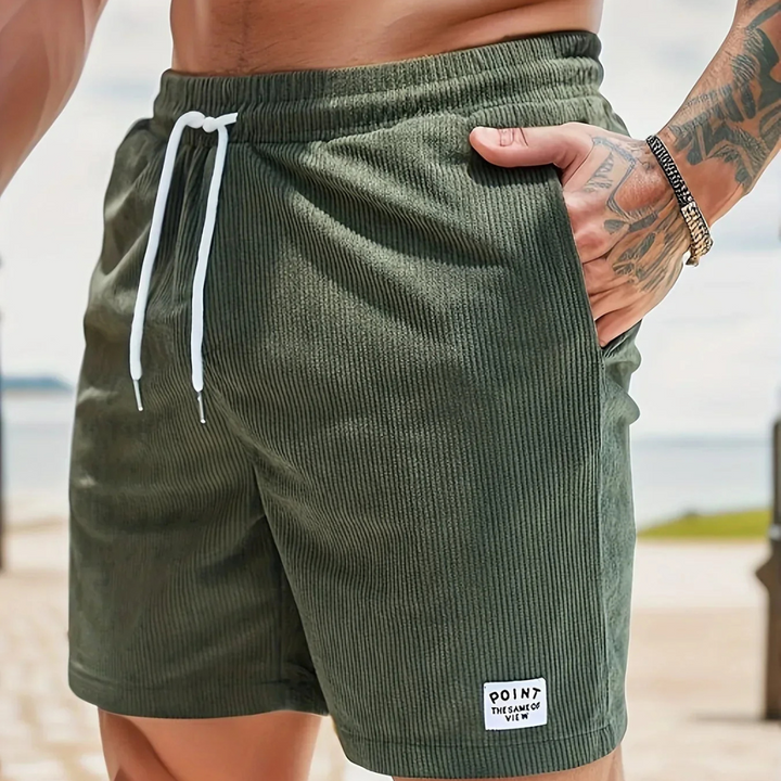 Men's Casual Corduroy Shorts With Drawstring - Relaxed Fit Summer Style 8