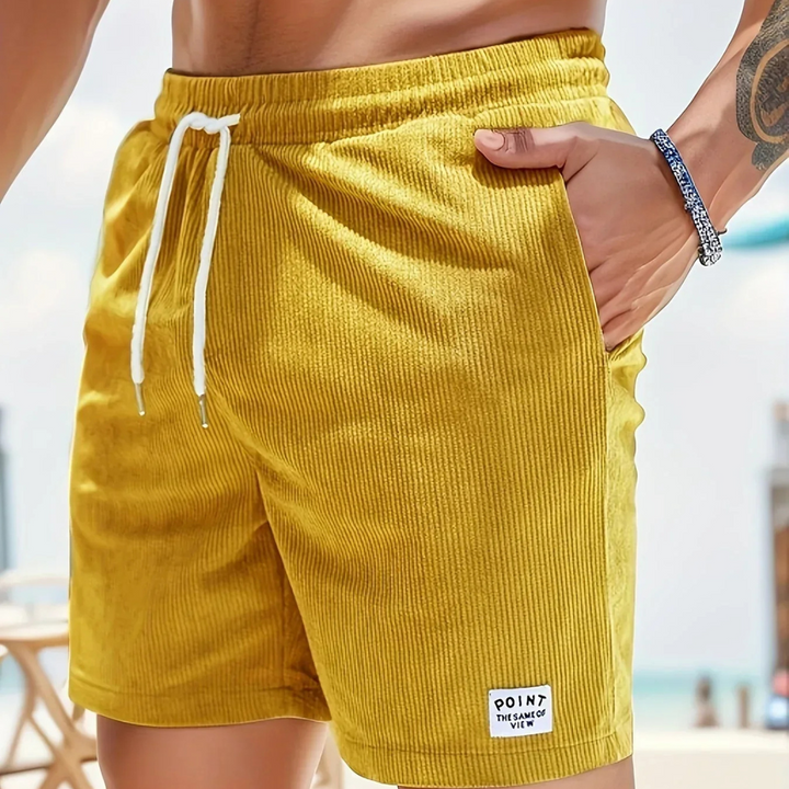 Men's Casual Corduroy Shorts With Drawstring - Relaxed Fit Summer Style 9