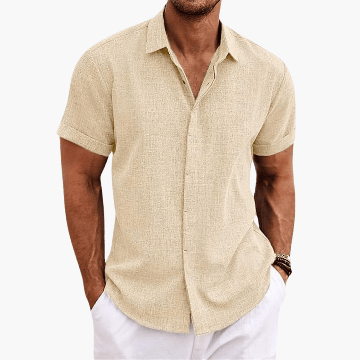 Men's Casual Short Sleeve Summer Shirt - Lightweight Button-Up Blouse for Stylish Comfort 1
