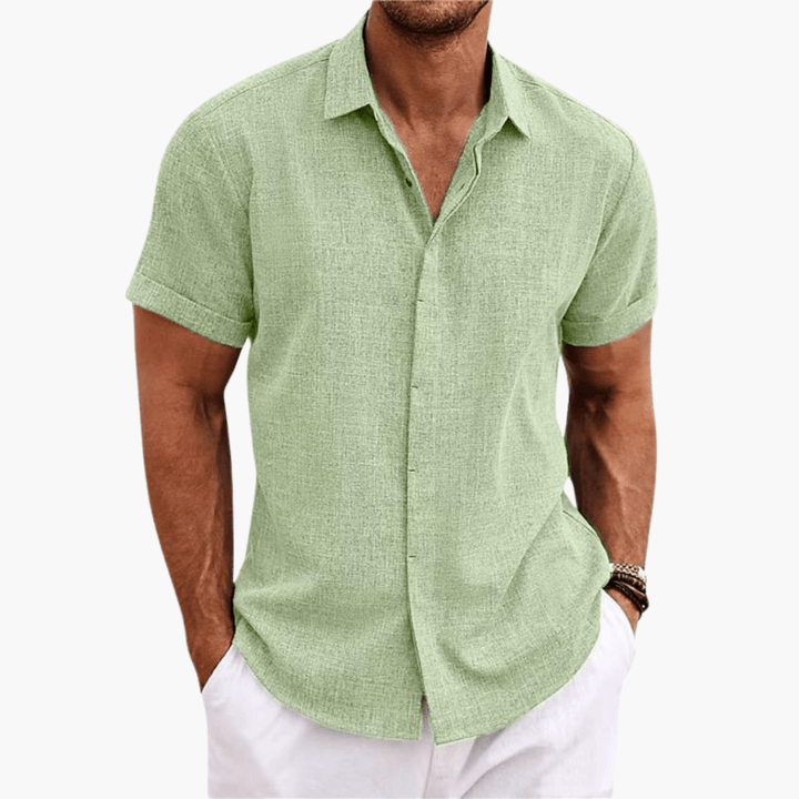 Men's Casual Short Sleeve Summer Shirt - Lightweight Button-Up Blouse for Stylish Comfort 5
