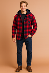 Men's Checkered Hooded Jacket | Warm 2
