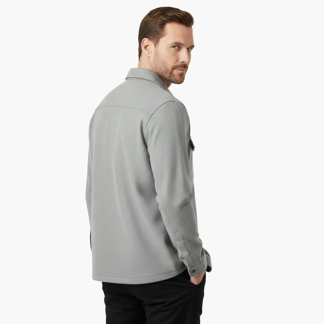 Men's Classic Button-Up Shirt Jacket with Chest Pockets - Stylish Versatile Layering Top 4