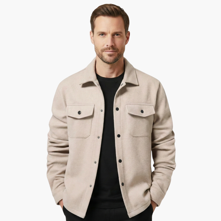 Men's Classic Button-Up Shirt Jacket with Chest Pockets - Stylish Versatile Layering Top 6
