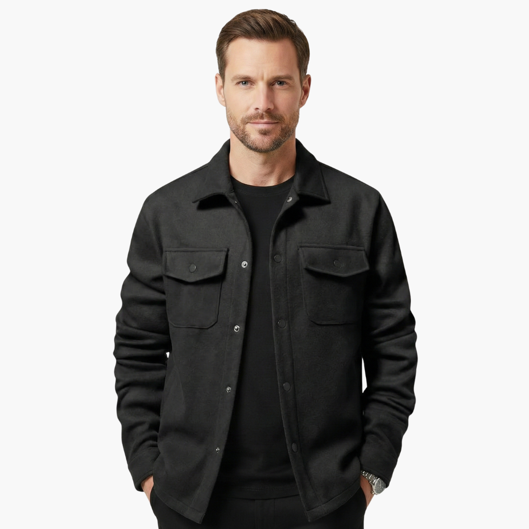 Men's Classic Button-Up Shirt Jacket with Chest Pockets - Stylish Versatile Layering Top 8