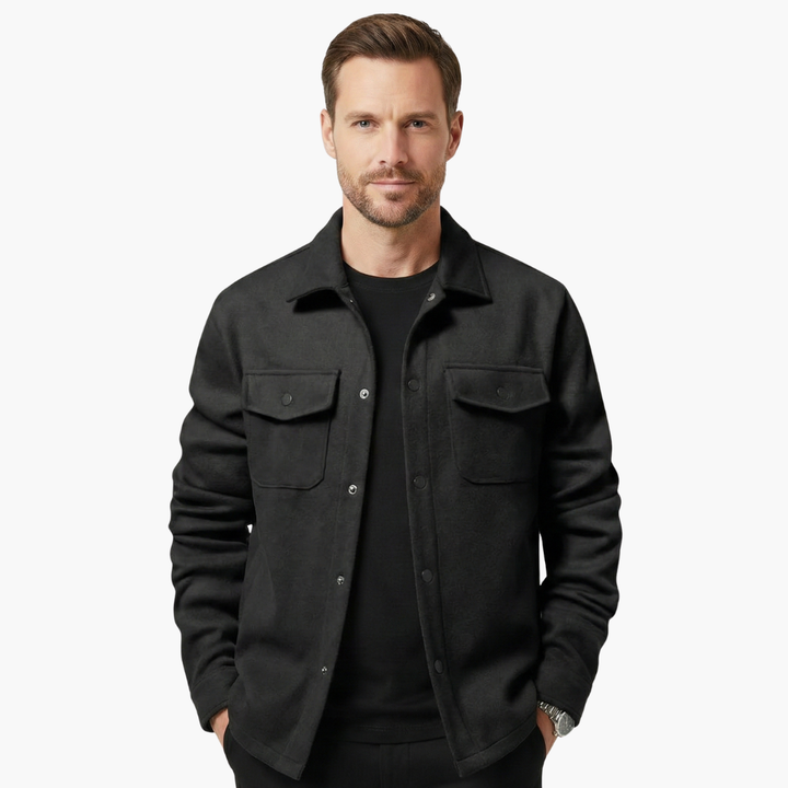Men's Classic Button-Up Shirt Jacket with Chest Pockets - Stylish Versatile Layering Top 8