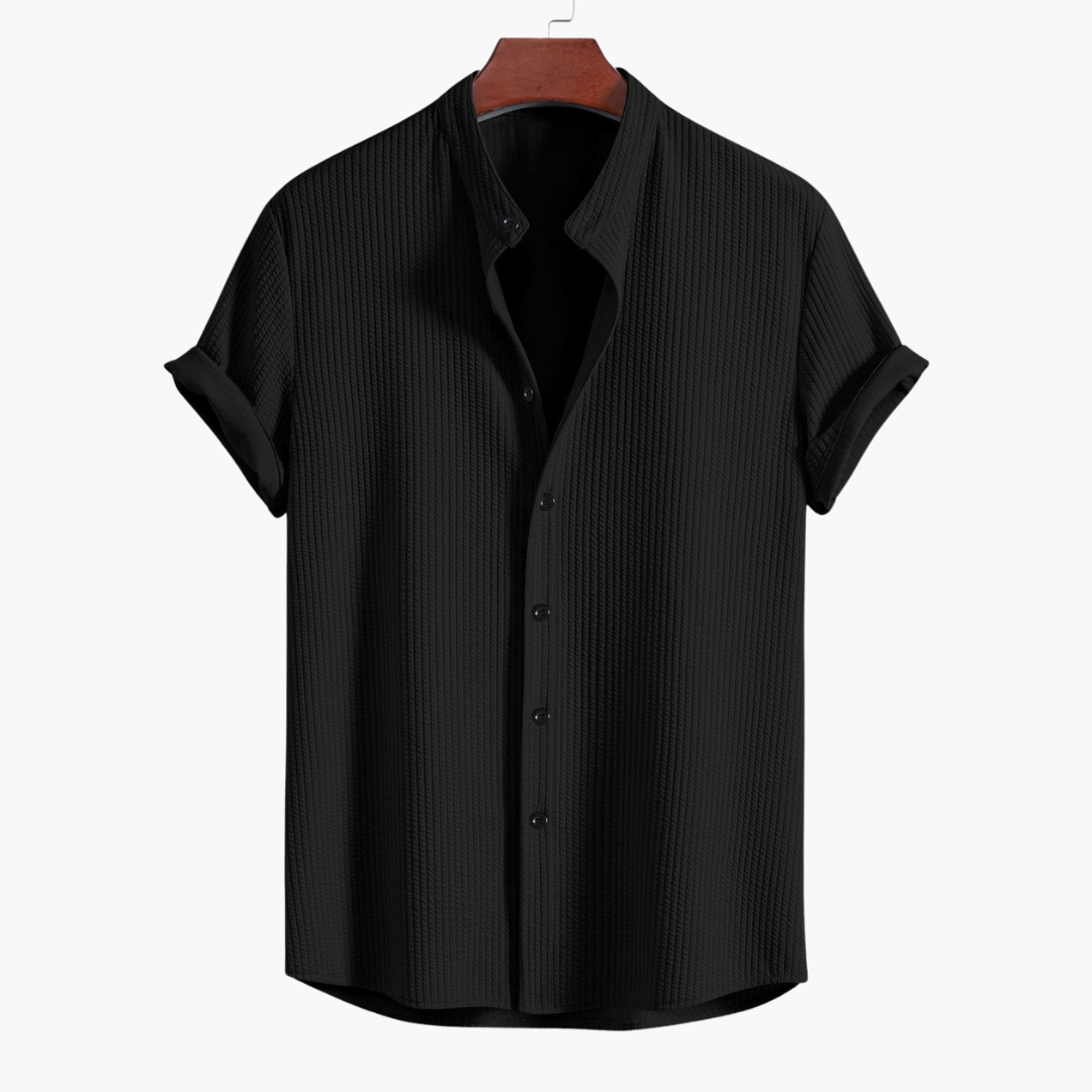 Men's Dress Shirt - Slim Fit Stand Collar, Modern Style for Office & Casual Wear 5
