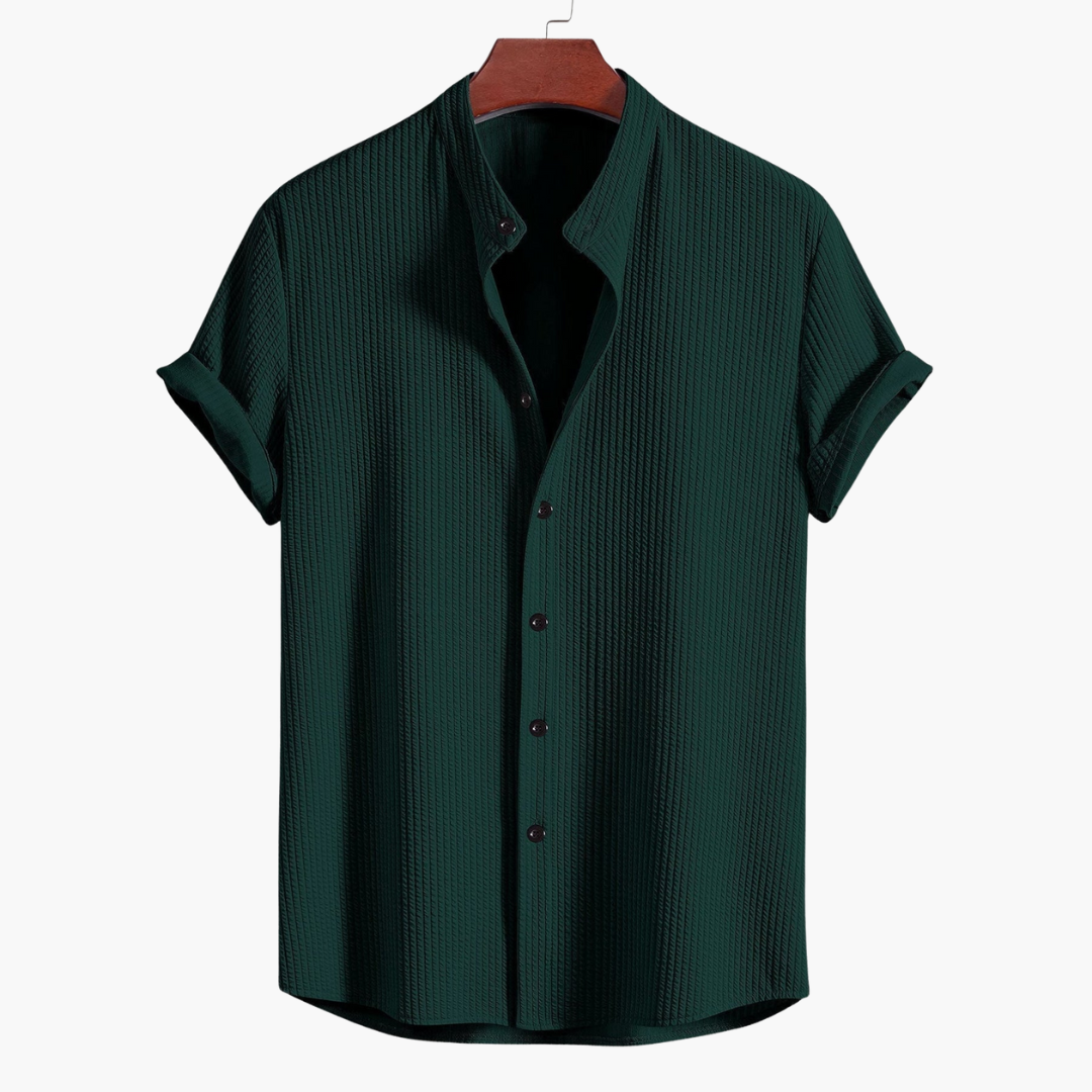 Men's Dress Shirt - Slim Fit Stand Collar, Modern Style for Office & Casual Wear 7