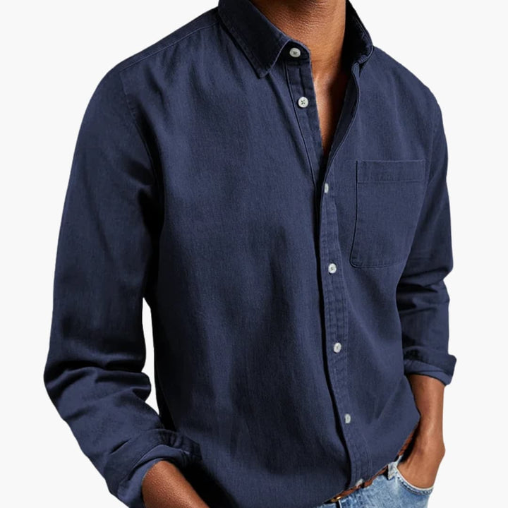 Men's Dress Shirt, Relaxed Fit Long Sleeve Button-Down for Casual and Formal Wear 0