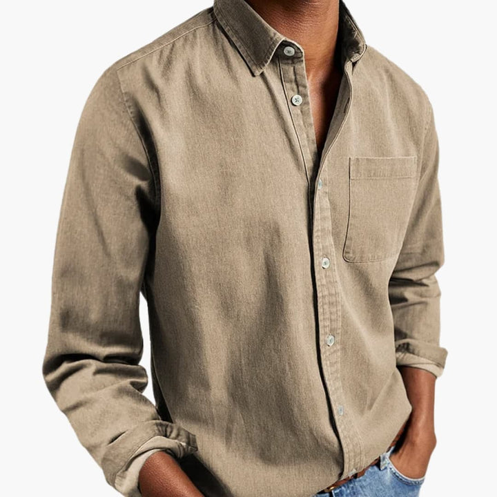 Men's Dress Shirt, Relaxed Fit Long Sleeve Button-Down for Casual and Formal Wear 1