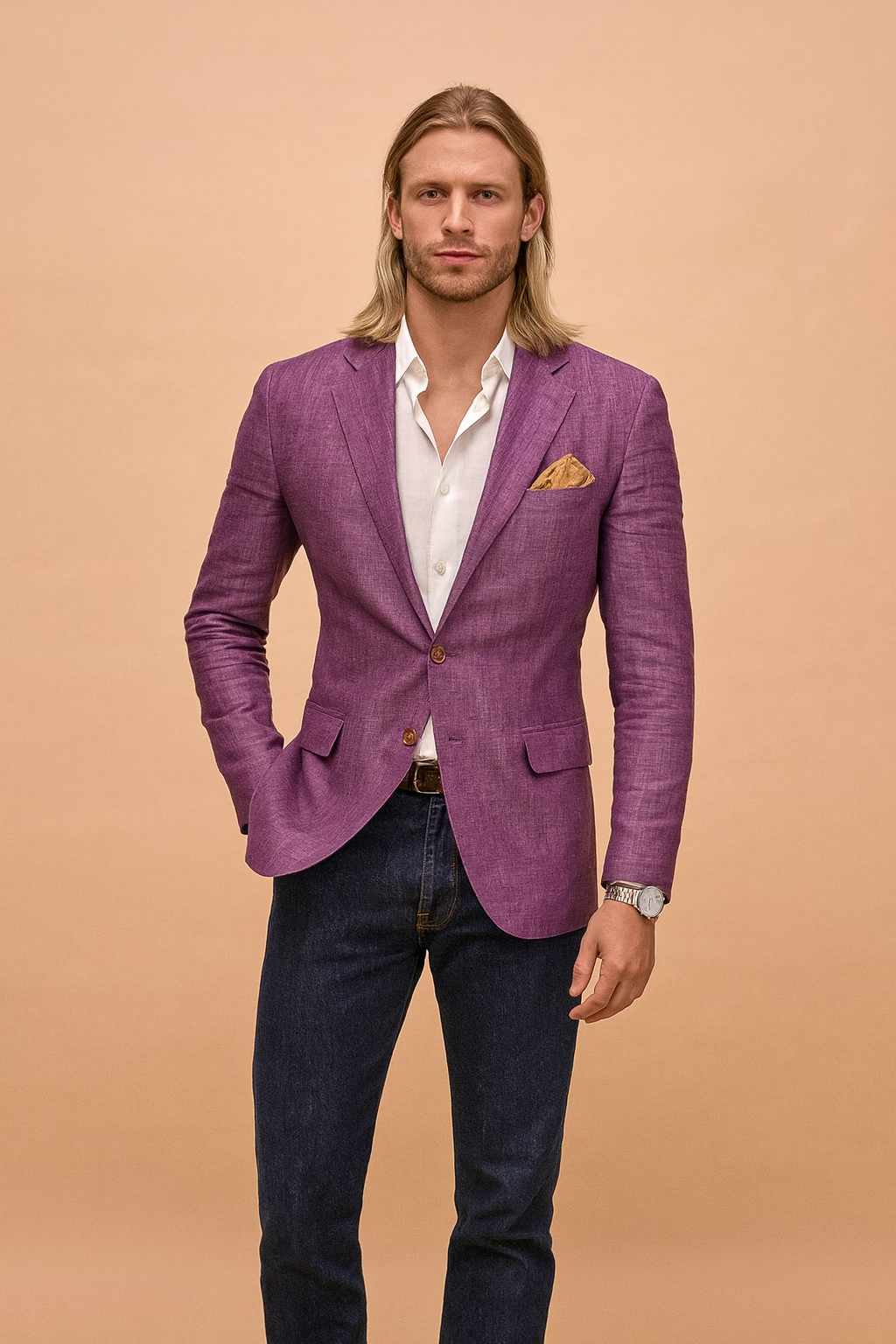 Men's Elegant Slim Fit Button-Up Jacket 1