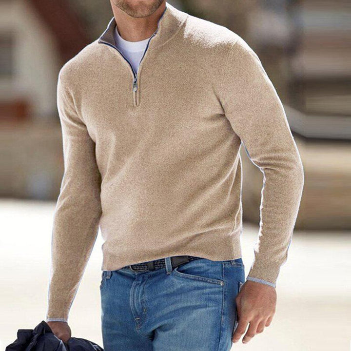 Men's Half Zip Sweater - Modern Regular Fit Pullover for Casual and Smart Wear 1