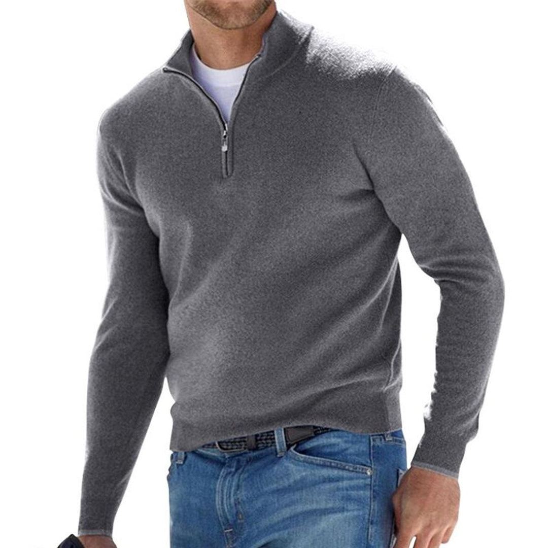 Men's Half Zip Sweater - Modern Regular Fit Pullover for Casual and Smart Wear 4