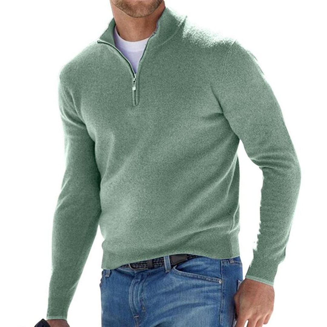 Men's Half Zip Sweater - Modern Regular Fit Pullover for Casual and Smart Wear 5