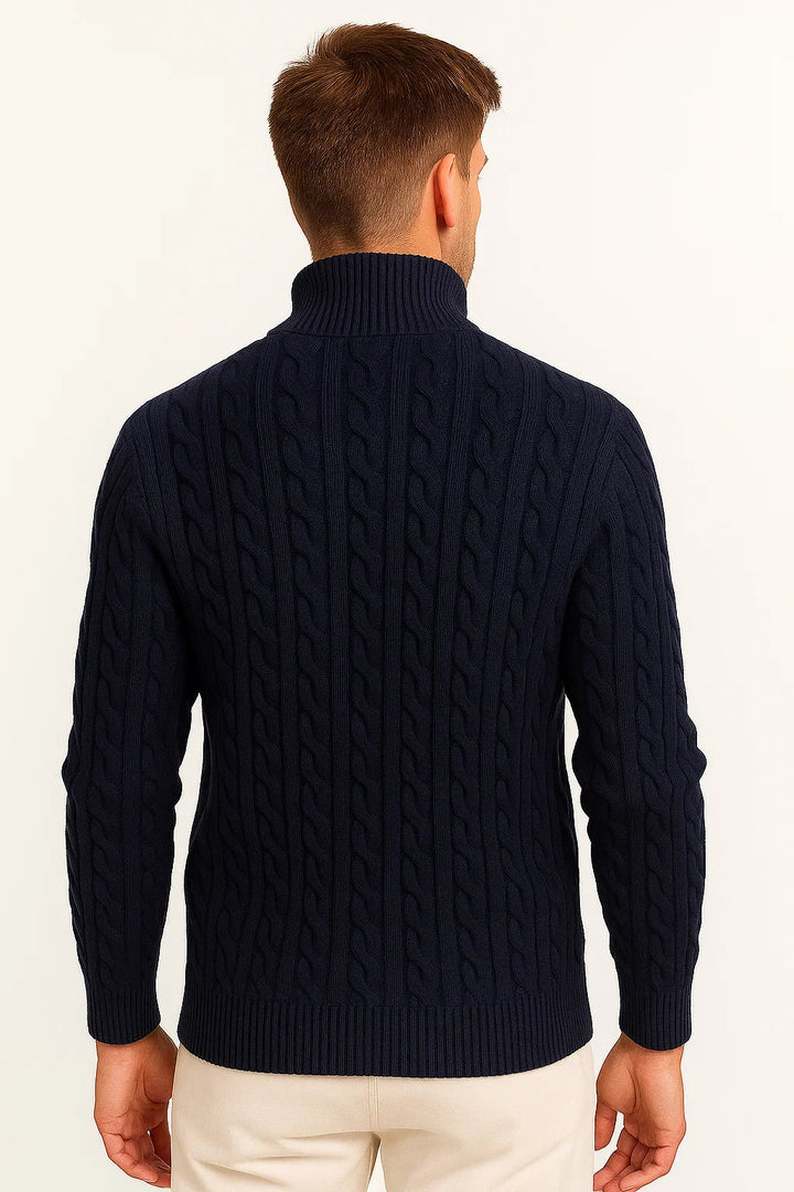 Men's Half Zip Sweater, Lightweight Cable Knit, Stylish Quarter Zip Design for Spring Fashion 4