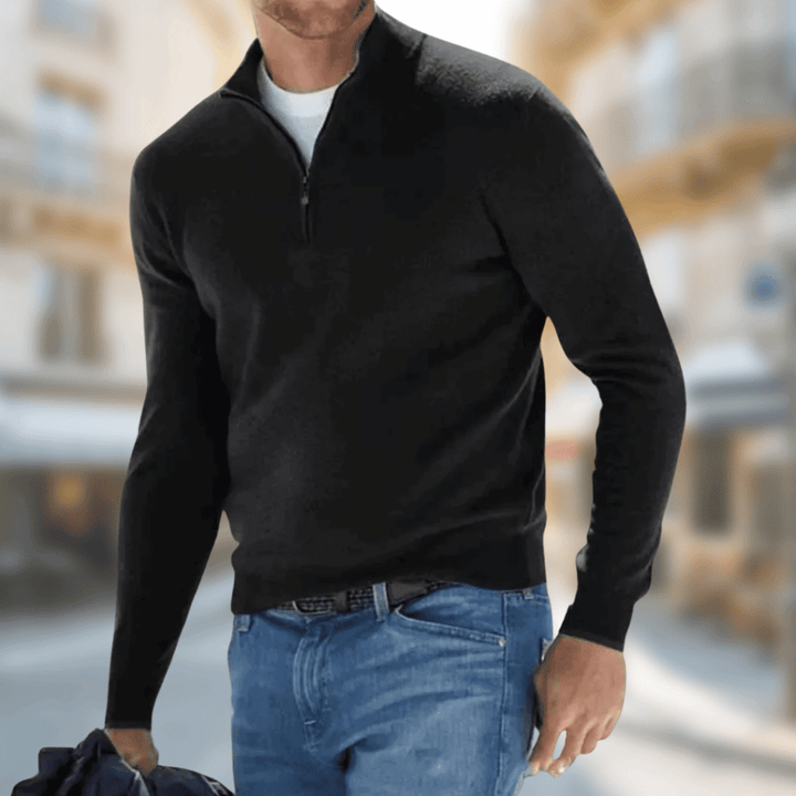 Men's Half Zip Sweater, Modern Casual Style with Adjustable Zip Collar for Versatile Comfort and Fit 1