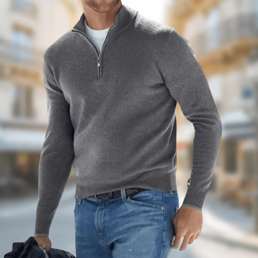 Men's Half Zip Sweater, Modern Casual Style with Adjustable Zip Collar for Versatile Comfort and Fit 4