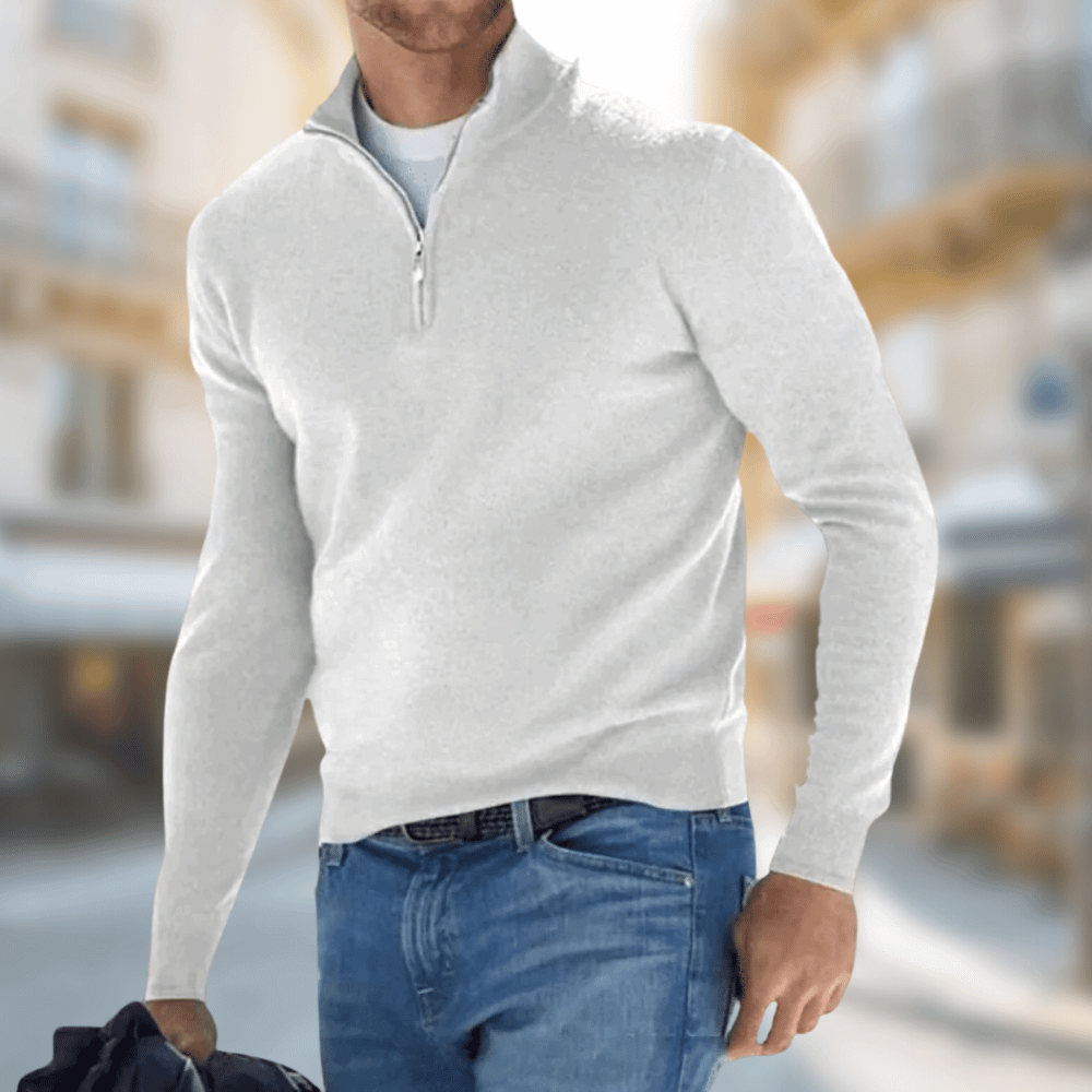 Men's Half Zip Sweater, Modern Casual Style with Adjustable Zip Collar for Versatile Comfort and Fit 5