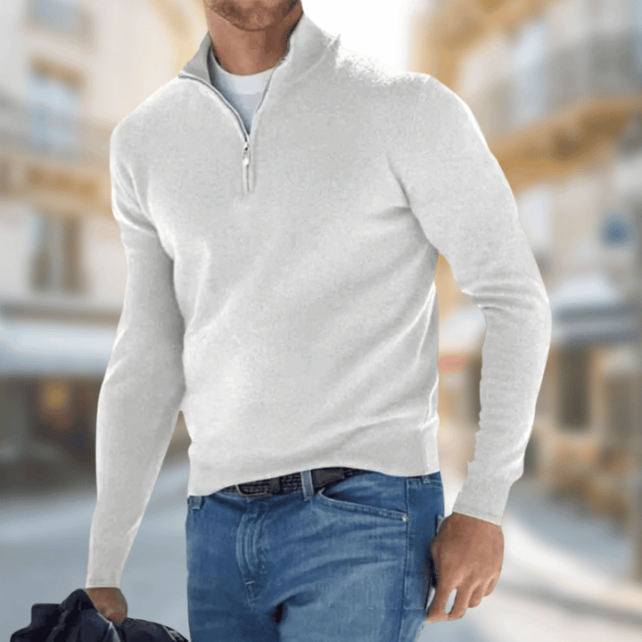 Men's Half Zip Sweater, Modern Casual Style with Adjustable Zip Collar for Versatile Comfort and Fit 5