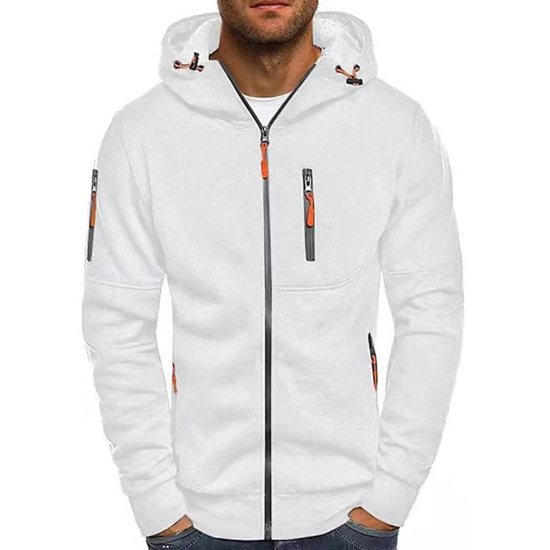 Men's Hoodie Zip Up with Drawstring and Pockets for Casual Everyday Wear 0