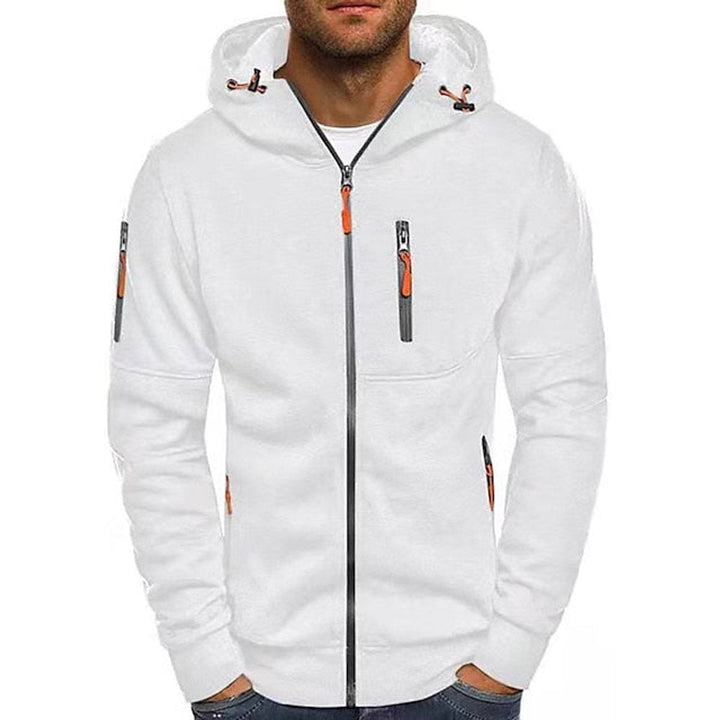 Men's Hoodie Zip Up with Drawstring and Pockets for Casual Everyday Wear 0